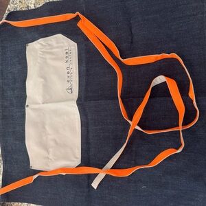 Denim waist Apron with Orange Straps